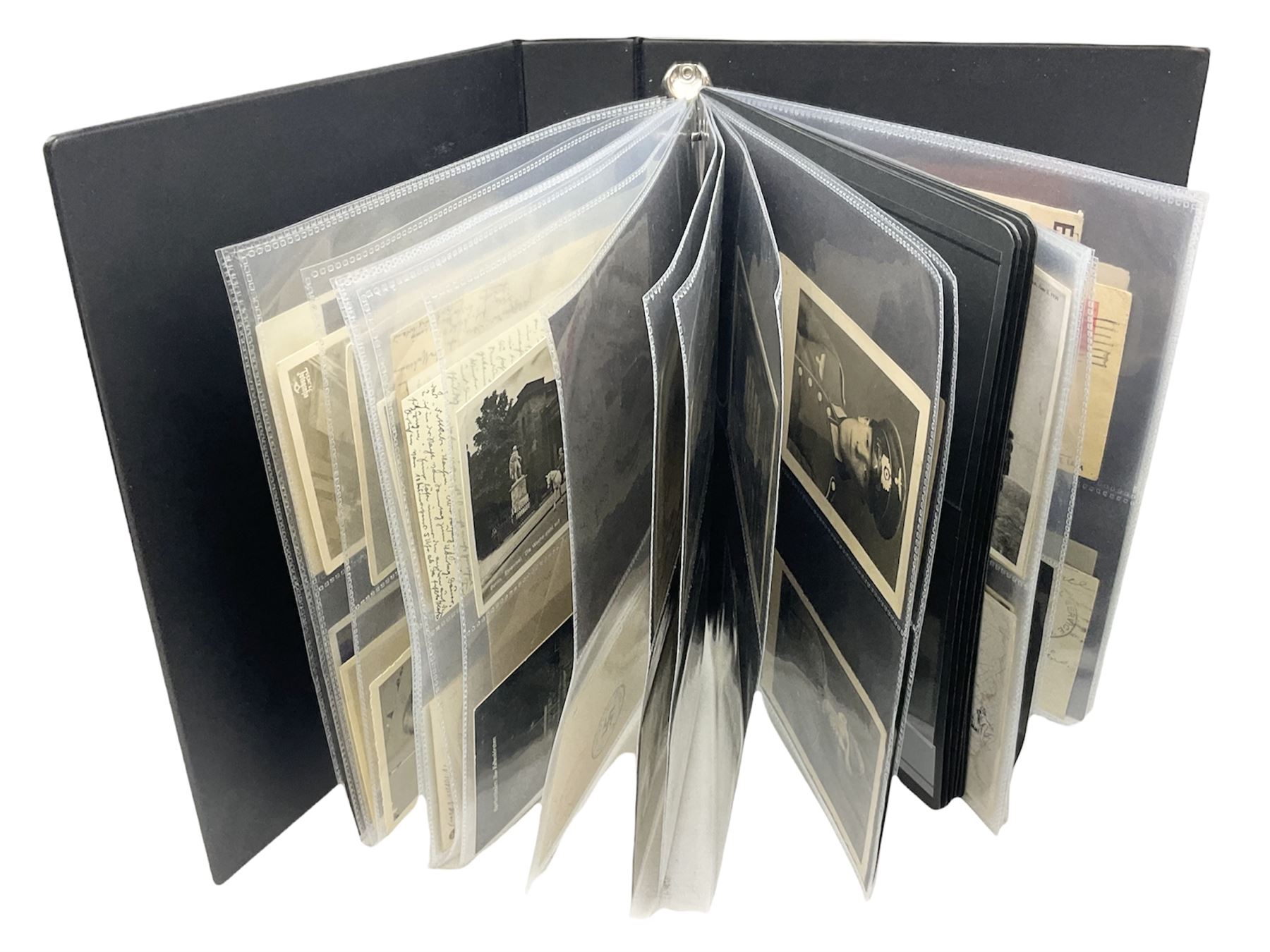 Modern loose leaf album of WW2 German postcards, photographs and other