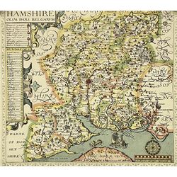 Lépicié after David Teniers the Younger (Flemish 1610-1690): 'Les Francs Maçons Flamands en Loge' engraving pub 1747, 43cm x 53cm; 'Hampshire' and 'Sussex', two William Hole (British -1624) reproduction maps 52cm x 41cm (unframed) (3)