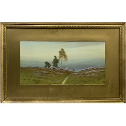 Herbert Tomlinson (British 1845-1931): Clent Hills Worcestershire, pair gouaches signed and dated 1908, 27cm x 53cm