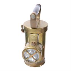 Inspection lamps and similar, including hanging brass engine inspection light, railway signal lollipop lamp, railway lantern, Sentinel paraffin heater, Ceag inspection lamp and a Crescent lamp