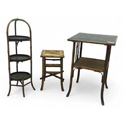 Early 20th century Anglo-Japanese style bamboo occasional furniture, comprising three-tier...