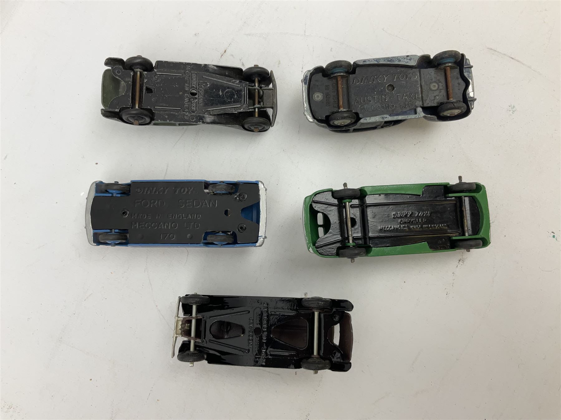 Dinky - thirteen unboxed and playworn/repainted early die-cast