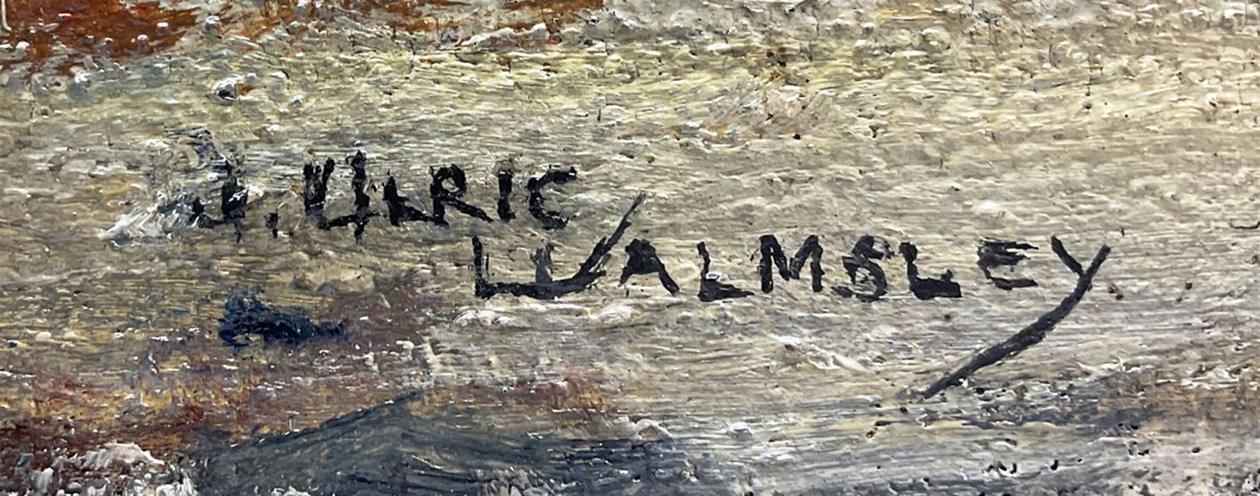 James Ulric Walmsley (British 1860-1954): The Landing and Seawall Robin Hoods Bay, oil on canvas laid on board signed 25cm x 34cm