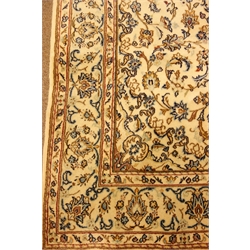  Kashan ivory ground rug, central medallion, floral and foliate field, 242cm x 150cm  