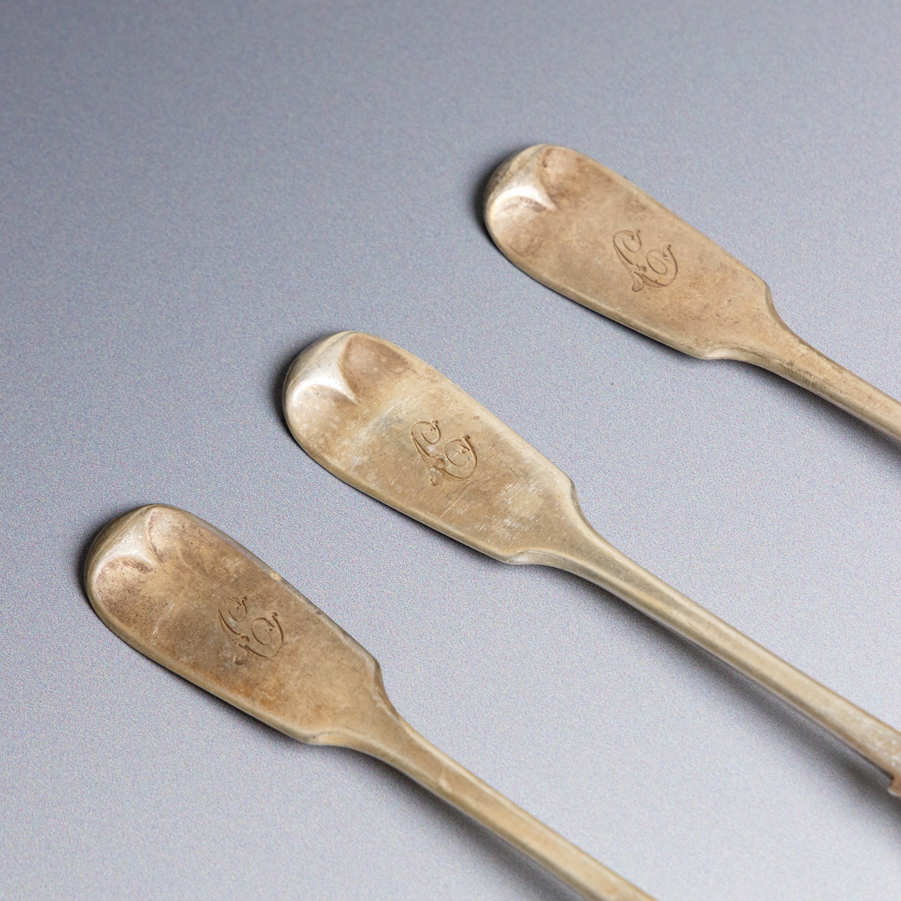 Collection of silver flatware, comprising set of six Georgian teaspoons, three Victorian Exeter silver dessert forks, Georgian Old English pattern table spoon, etc all hallmarked