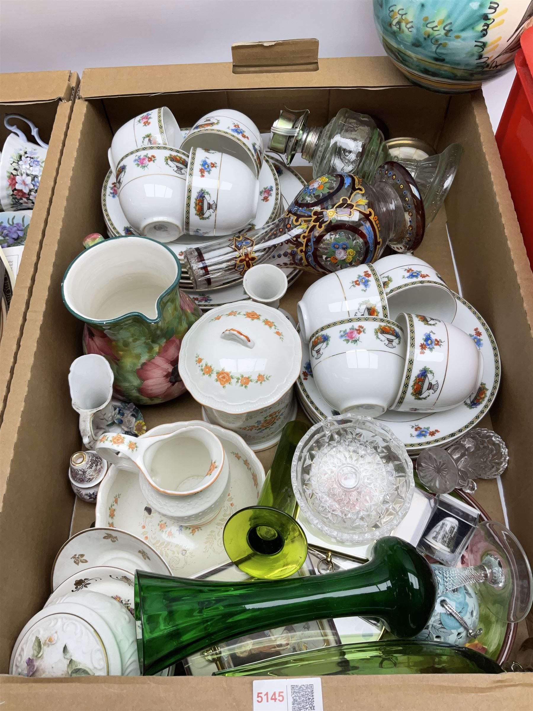 Johnson Brothers Summerfields pattern dinnerware, five miniatures from