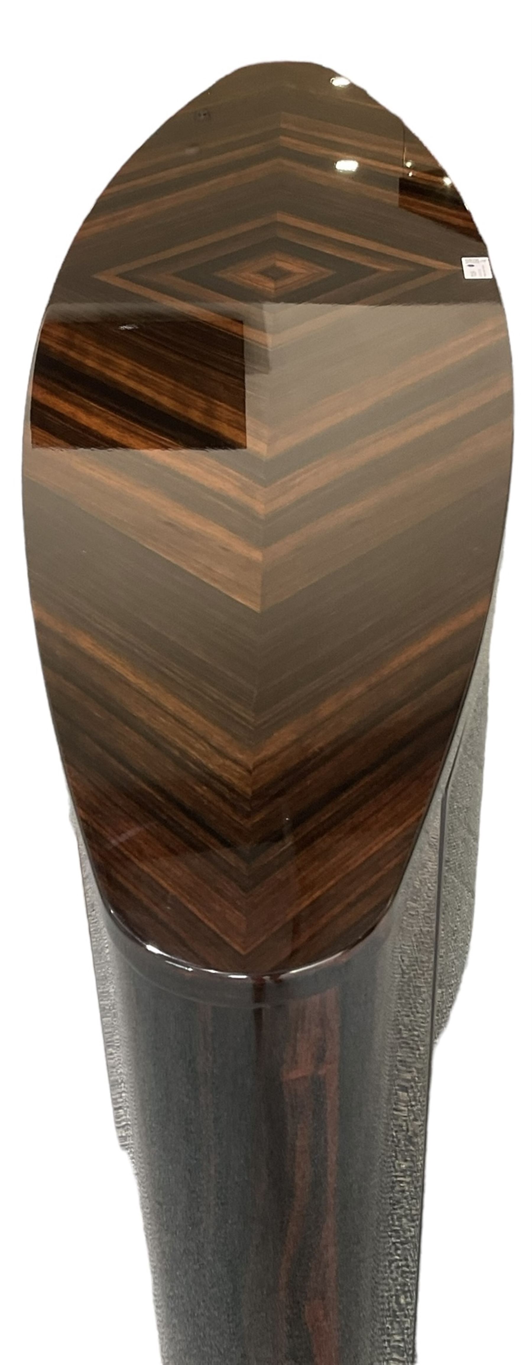 Giorgio Collection - Art Deco design macassar ebony 'Luna' sideboard of elongated oval form, fitted with four cupboards enclosing shelves, retailed by Harrods