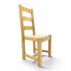 Set of six contemporary solid elm dining chairs