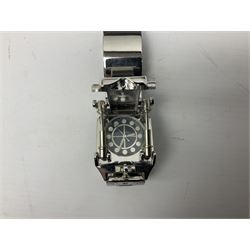 Four X Data stainless steel wristwatches, two Marc Gay wristwatches and one other, all with cover plates