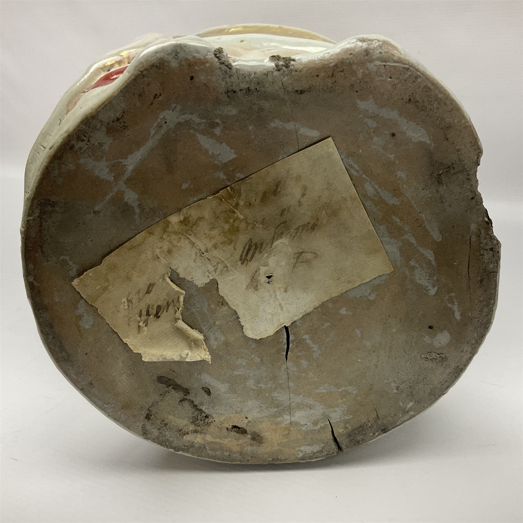 Large Japanese Imari porcelain figure, modelled as a Bijin, wearing a long kimono decorated with apple blossom and leafy branches on a white ground, with gilt detailing, possibly Edo period, H63cm