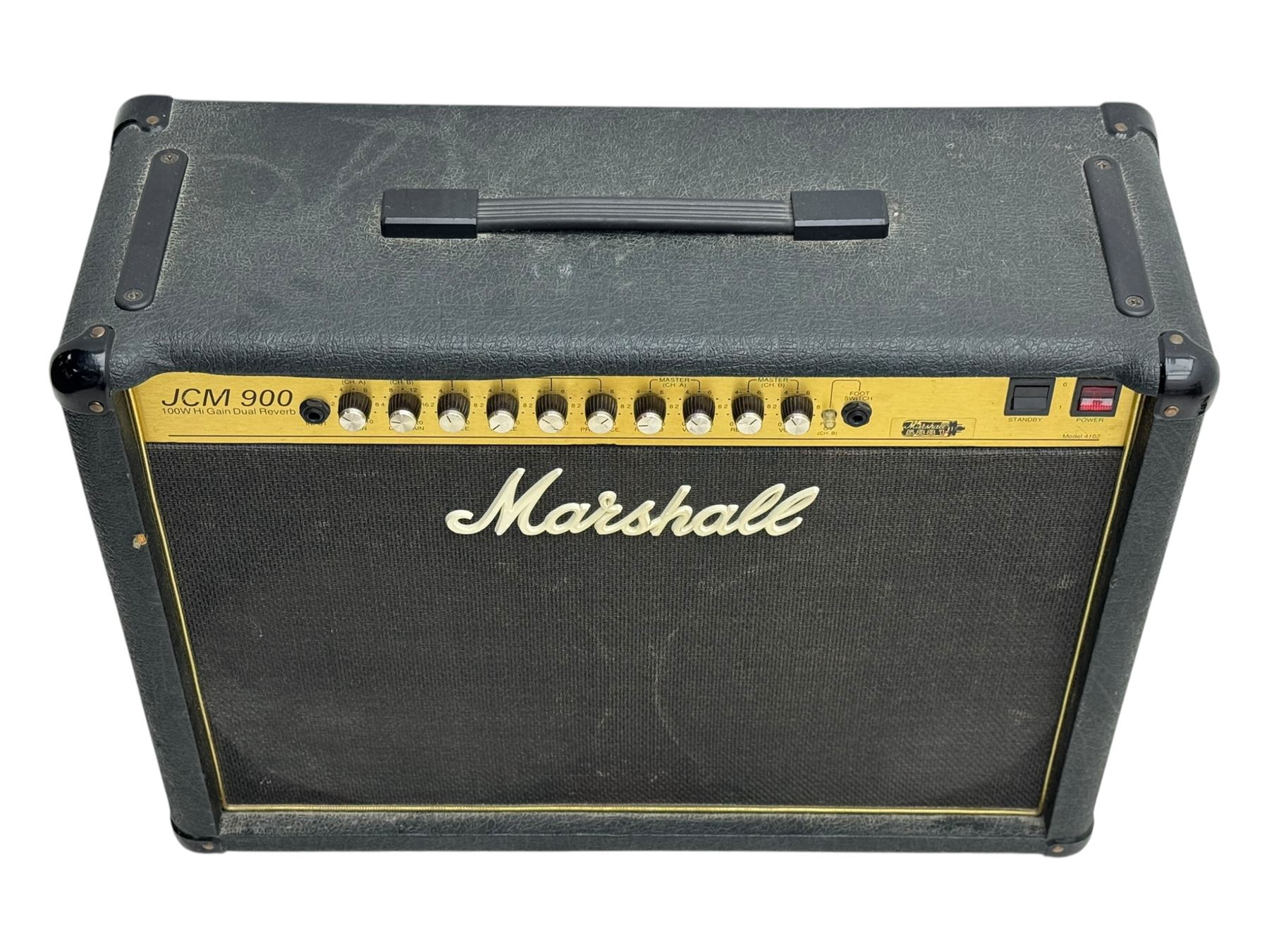 Marshall JCM 900 Model 4102 100W Hi Gain Dual Reverb guitar amplifier with Marshall pedal, amp H50cm
