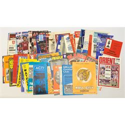 Seventy 1950s and later football programmes all being for Sunderland away matches including against Cardiff City 5th September 1953, Villa 26th December 1956, Chelsea 23rd March 1957, Blackpool 5th October 1957, Nottingham Forest 7th December 1957, Grimsby Town 21st March 1959 etc
