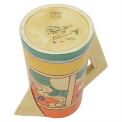 Clarice Cliff, Orange Sunrise pattern, jug circa 1930, of Odilon form, with printed Fantasque mark beneath, H18cm
