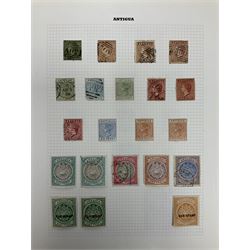 Antigua Queen Victoria and later stamps, including War stamp overprints etc and Bahamas Queen Victoria and later stamps, including Crown Colony, War Charity and other overprints etc, housed on pages