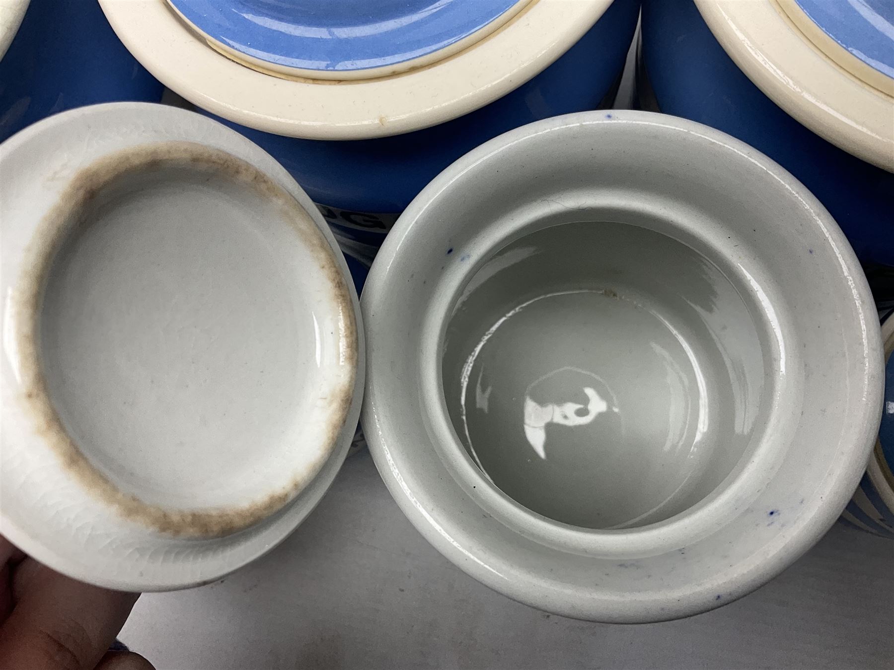 TG Green Cornish kitchen ware, to include coffee pot, pint milk jug, nine storage jars for various items, four dinner plates, etc (25)