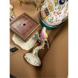 19th century and later ceramics, including cabinet plates, together with Continental vases, Copeland cups and other ceramics, in three boxes