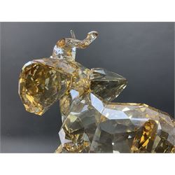 Swarovski Crystal Soulmates, Elephant, with champagne tint, upon granite base, H24.5cm