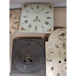 Approximately twenty-two longcase and wall clock dials, 18th century and later, included painted and brass examples