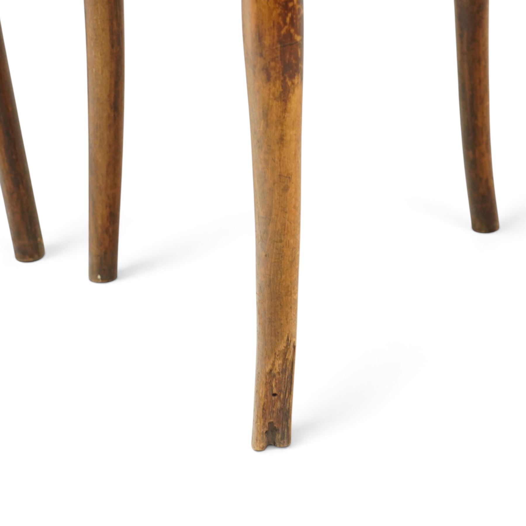 Fischel - Set of six early 20th century Czech Republic bentwood bistro chairs, with continuous hoop back, circular seat on tapering supports united by a stretcher