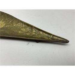 Bergman Art Nouveau bronze dish, of naturalistic shell form upon four shell feet, the centre decorated in relief with a mermaid amongst fish and sea horses, with Bergman mark and impressed Geschutzt 5070 beneath, L36cm