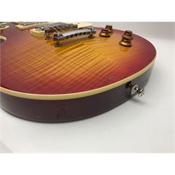 Epiphone Les Paul Gibson electric guitar in two-tone red sunburst finish, serial no.SO1113016, L101cm overall; in hard carrying case