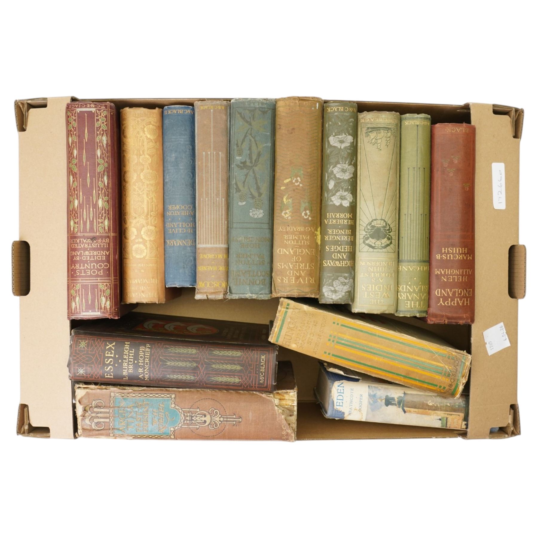 Large collection of Mortimer Menpes and AC Black travel books including notable limited and signed volumes 'Durbar' signed 888/1000, 'Paris' de-luxe edition 147/500, 'Cruikshank's Water-Colours' signed 31/300, 'Yorkshire Coast & Moorland Scenes' signed by Gordon Home 150/200 etc approx 100 volumes