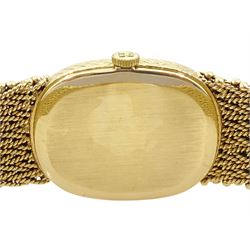 Bueche-Girod ladies 9ct gold manual wind wristwatch, on integral 9ct gold bracelet, London 1978