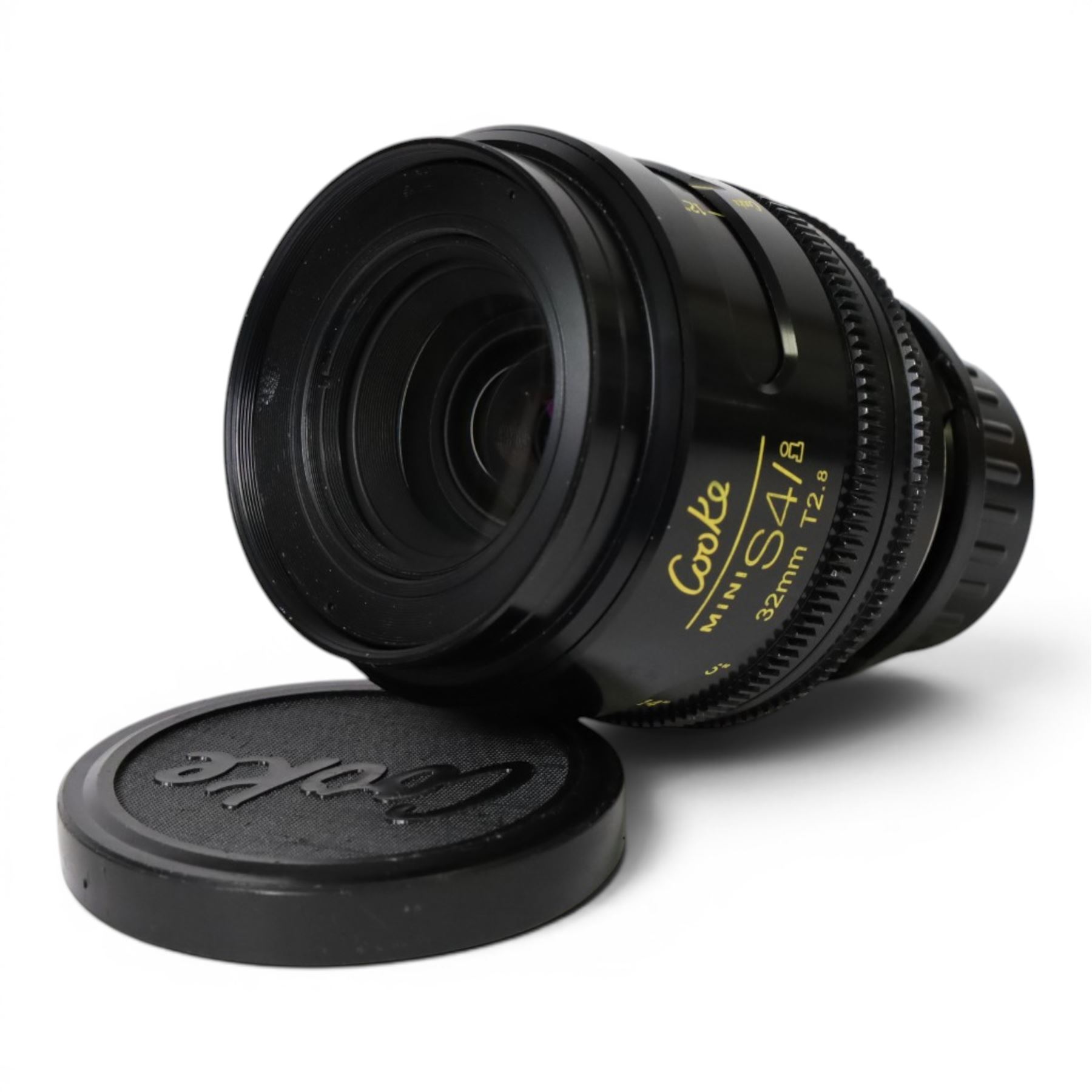 Cooke Mini S4/i 32mm T2.8 prime lens with PL mount, serial no. 8032-0714, with front and back lens caps