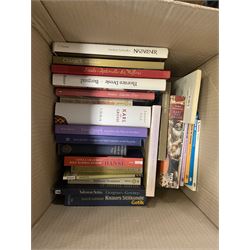 Large quantity of art reference books predominantly in German relating to German artists, to include Tilman Riemenschneider, Sizilien Von Odysseus, etc in six boxes