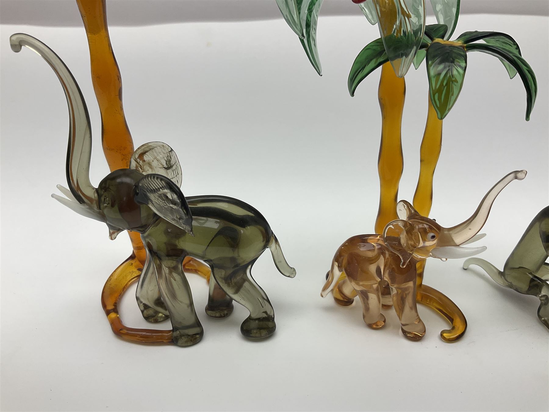 Large collection of hand-blown glass animals and figures, to include fish, birds, cats, dogs, monkeys etc