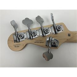 Fender Squier five-string jazz bass guitar; natural finish with Duncan Designed pick-ups; serial no.ICS11097557; L118cm