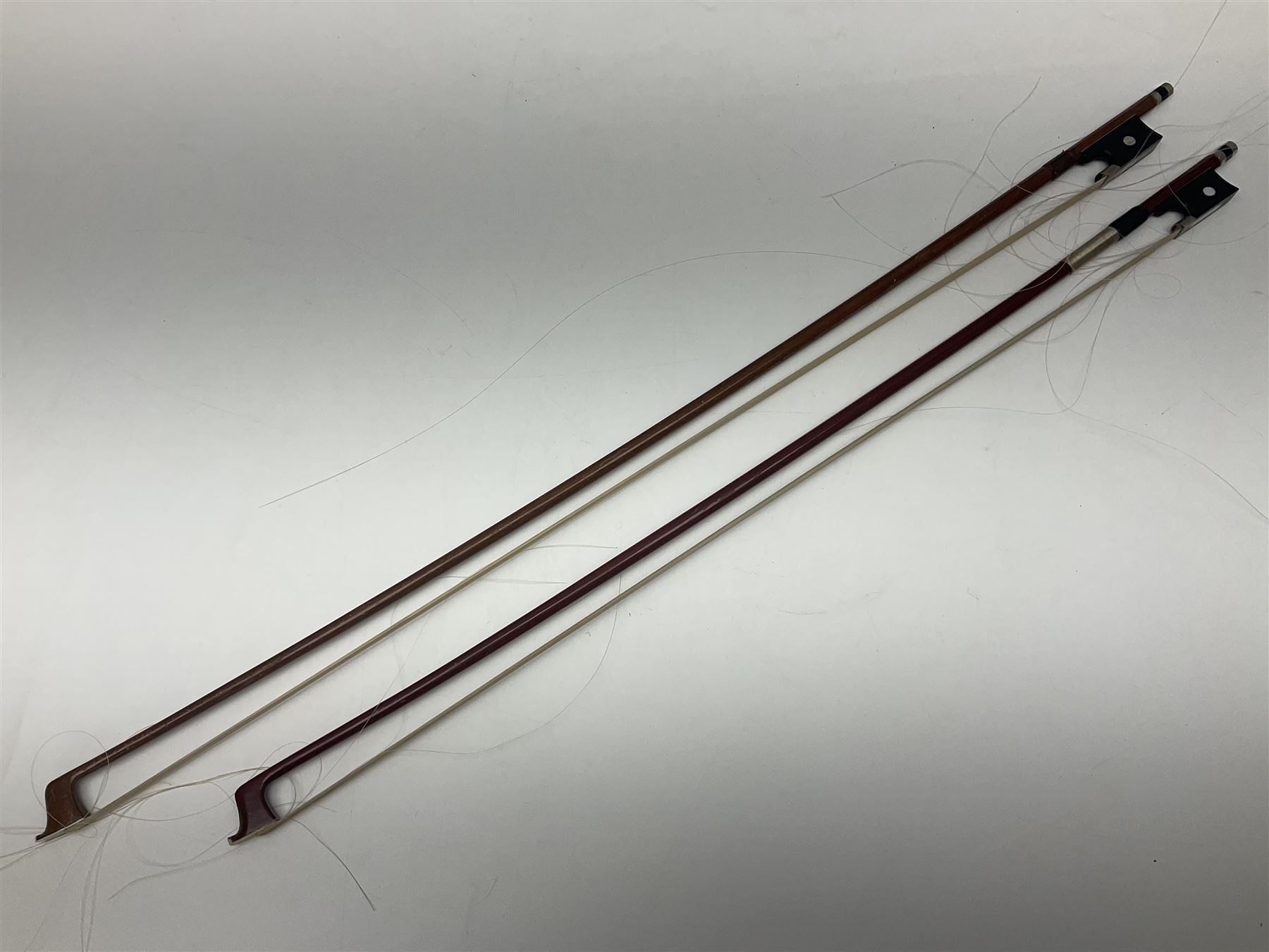 German half-size cello with 69cm two-piece maple back and ribs and spruce top; L112.5cm overall; in soft carrying case with two bows