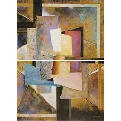 James Turco (American 1960-): Abstracts, pair large prints in colours with gilt signed in the plate 59cm x 85cm (2)