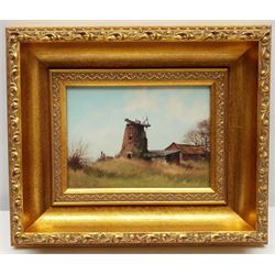 James Wright (British 1935-): The Old Windmill, oil on board signed, certificate of authenticity verso 11.5cm x 16cm