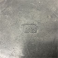 Group of seven 19th century pewter chargers, each of circular form with dished centre, two examples with touch marks verso, each approximately D39cm