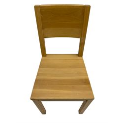 Set four pine dining chairs