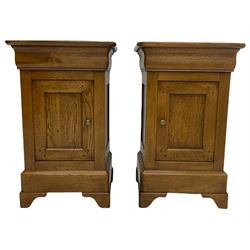 Barre Dugue - Pair of French oak bedside cabinets, single drawer and cupboard