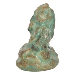 Egyptian blue Faience Ushabti figure of Isis, circa 600 BC, H4cm