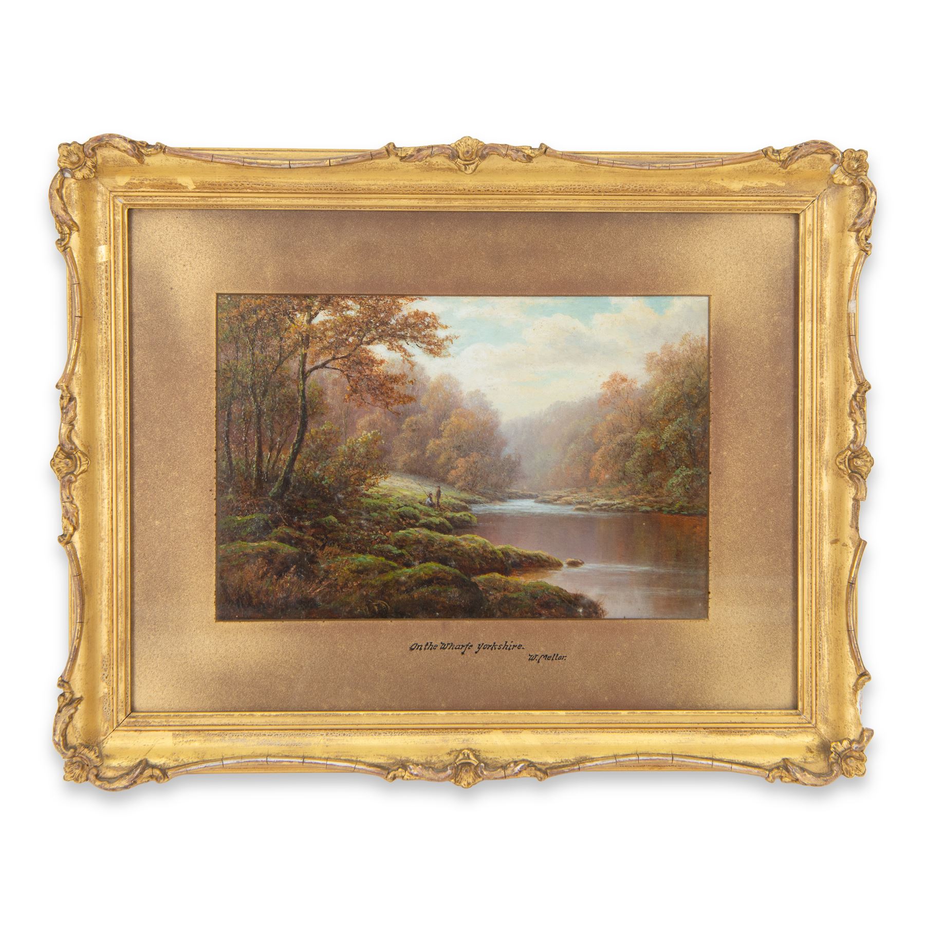 William Mellor (British 1851-1931): 'On the Wharfe - Yorkshire', oil on board signed, titled on the mount 20cm x 30cm