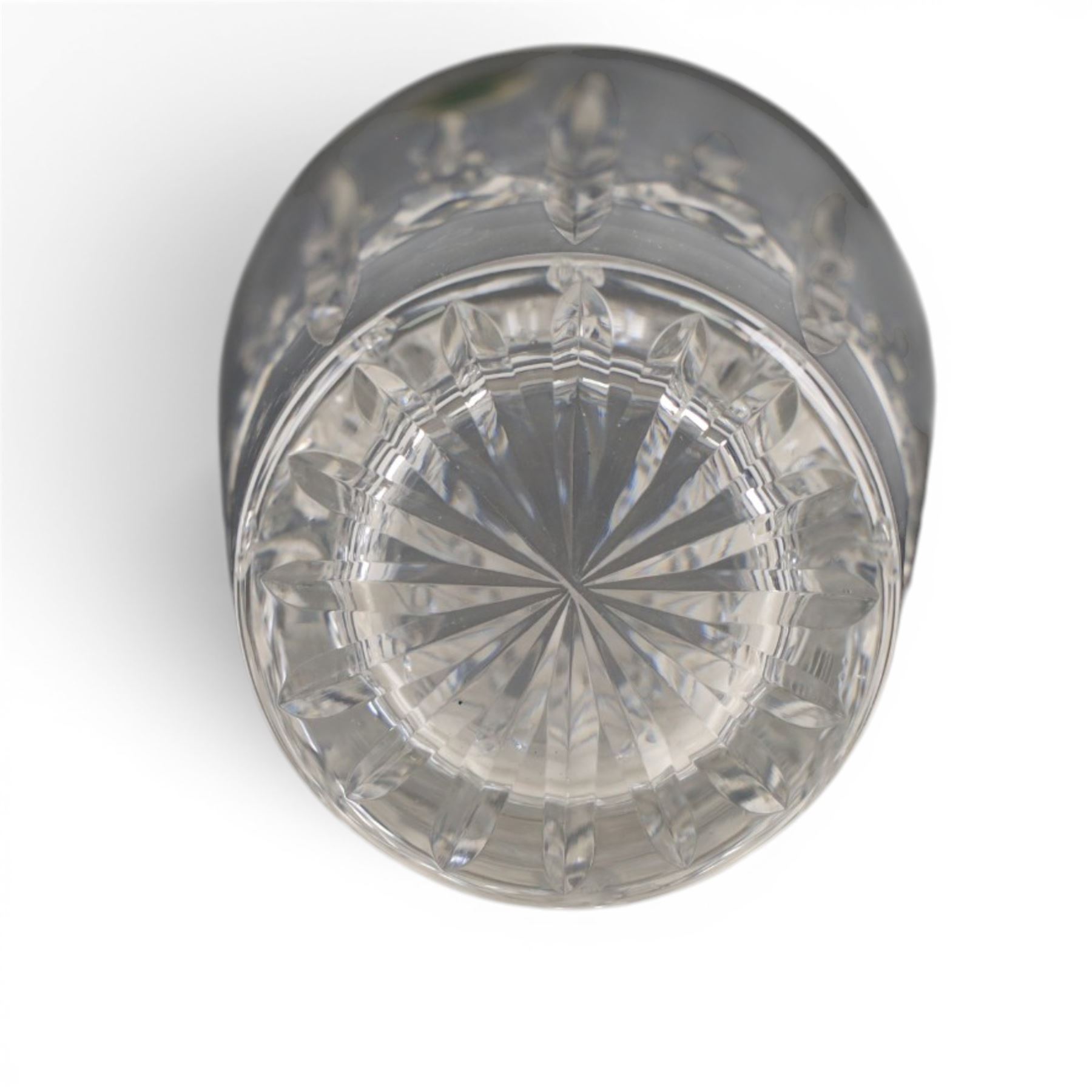 Set of twelve Waterford Crystal Kylemore pattern tumblers and matching jug, tumblers H13cm