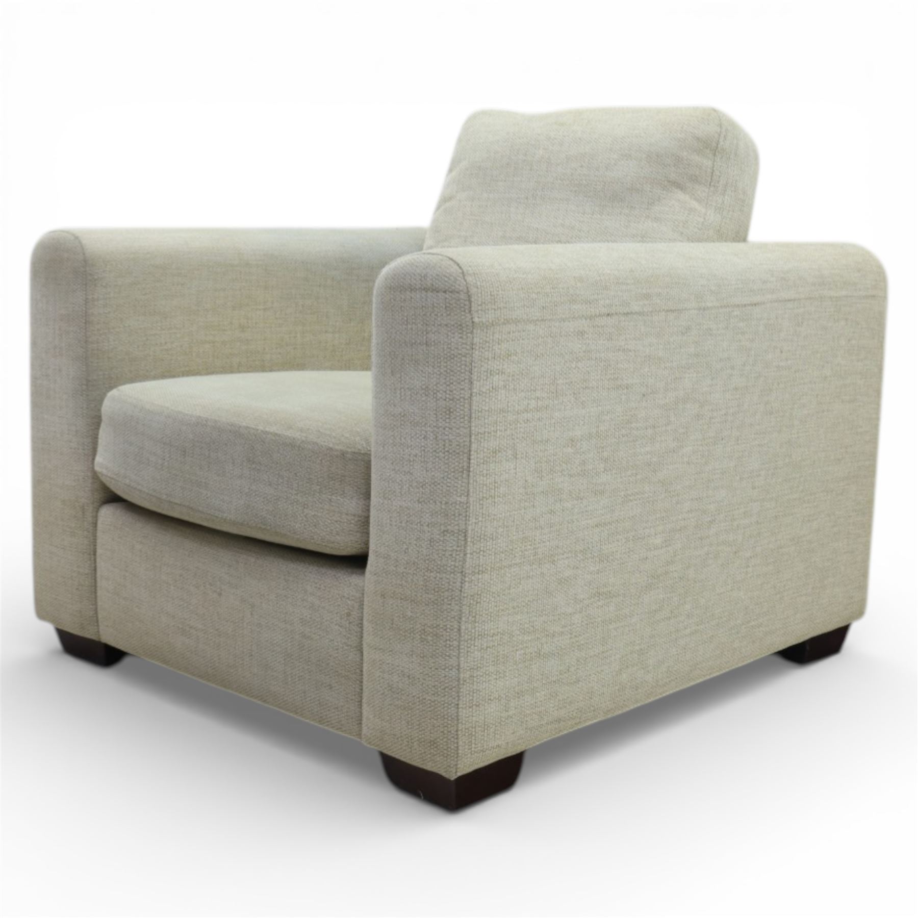 Contemporary armchair, upholstered in neutral fabric