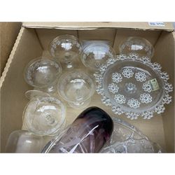 Collection of boxed crystal glassware, including Edinburgh Crystal decanters and glasses, together with a Caithness Nightingale pink glass vase and other glassware, in two boxes