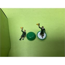 Subbuteo - three boxed sets comprising Football Express with two five-a-side teams and floodlighting; Continental with four teams and accessories; and International Edition Table Rugby with two teams; together with a Real Madrid 1974-75 League Champions pennant (4)