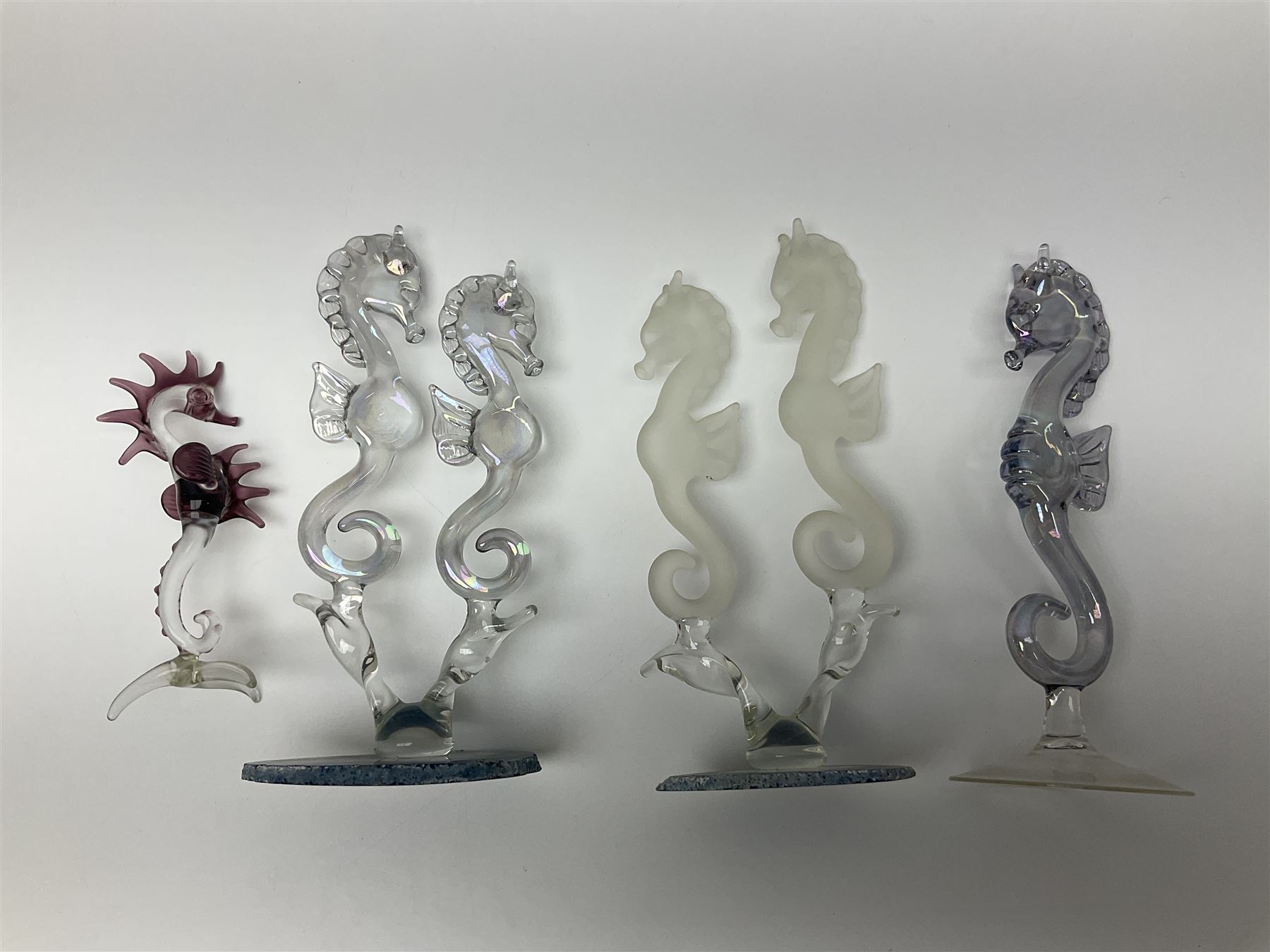 Large collection of hand-blown glass animals and figures, to include fish, birds, cats, dogs, monkeys etc