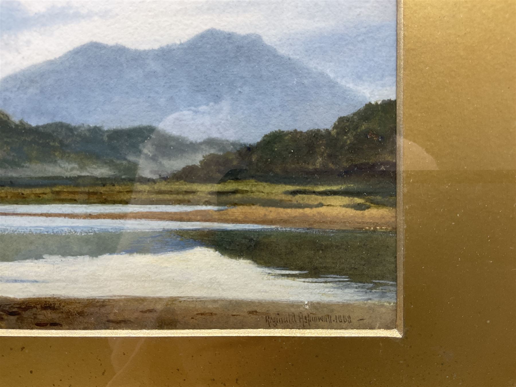 Reginald Aspinwall (British 1858-1921): 'Kilbrannan Sound - Isle of Arran', gouache signed and dated 1888, titled verso 16cm x 23cm