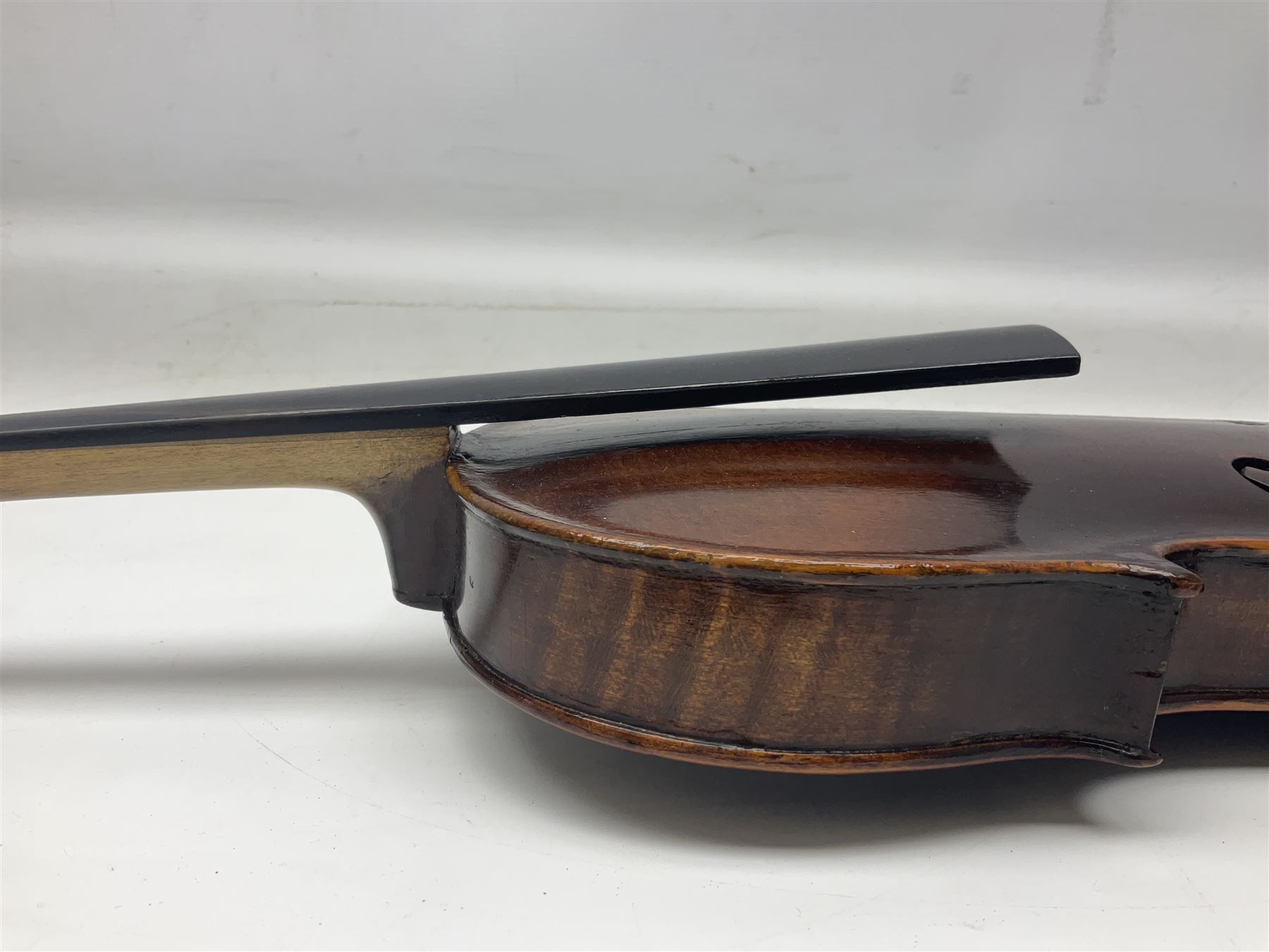 Czechoslovakian violin stamped LIZST c1920 with 35.5cm two-piece maple back and ribs and spruce top L59.5cm overall; in carrying case