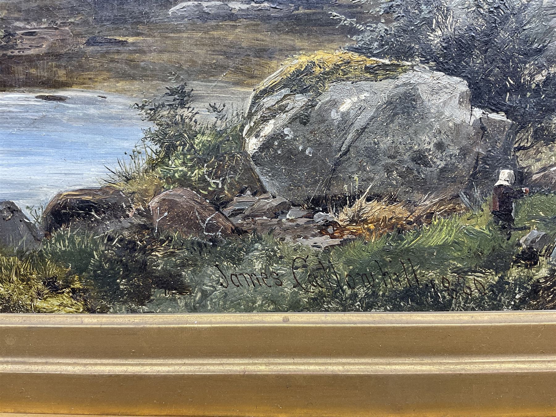 James Scott Callowhill (British 1838-1917): 'Capel Curig - North Wales', oil on canvas signed and dated 1880, titled and inscribed 'James Callowhill - Worcester' verso 28.5cm x 44cm 