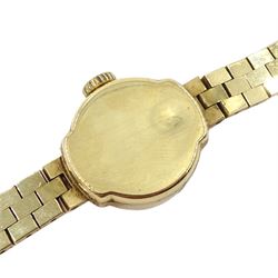 Rone 9ct gold ladies manual wind bracelet wristwatch, hallmarked, boxed