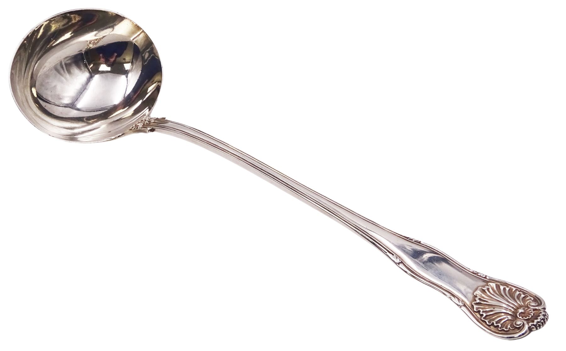 Victorian silver Kings Husk pattern sauce ladle, hallmarked William Eaton, London 1840, L33cm, approximate weight 10.39 ozt (323.4 grams)
