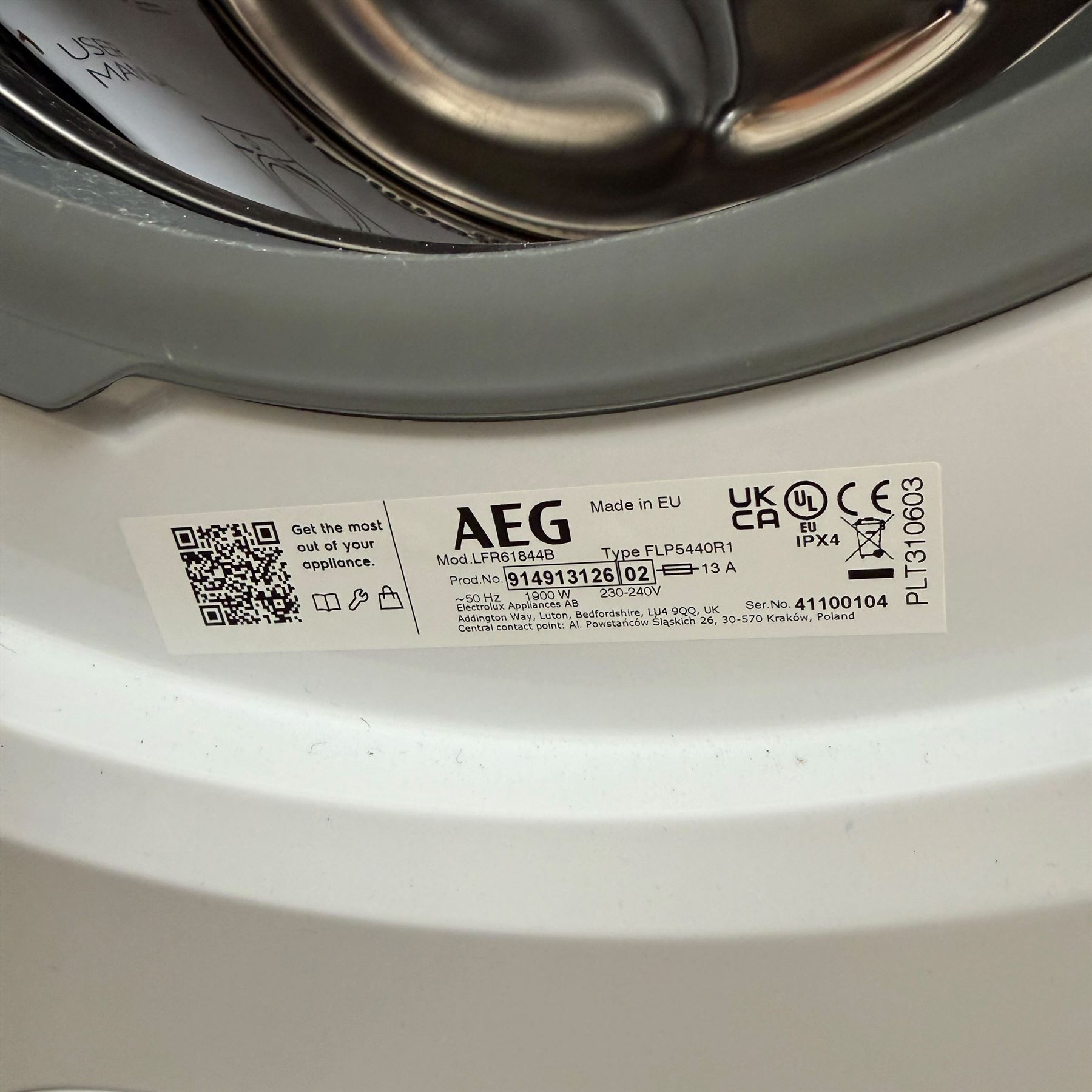 AEG - LFR61844B 6000 ProSense 8 kg Washing Machine
